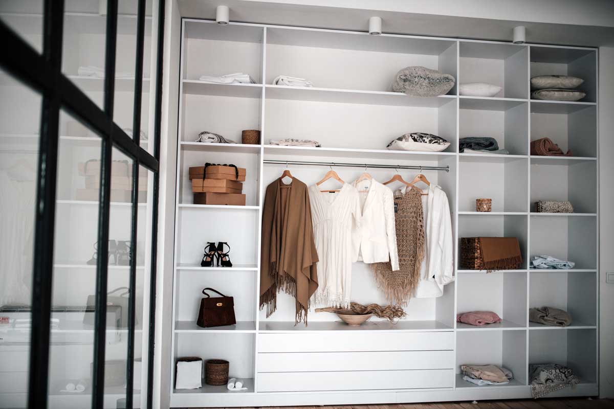 Organized wardrobe closet